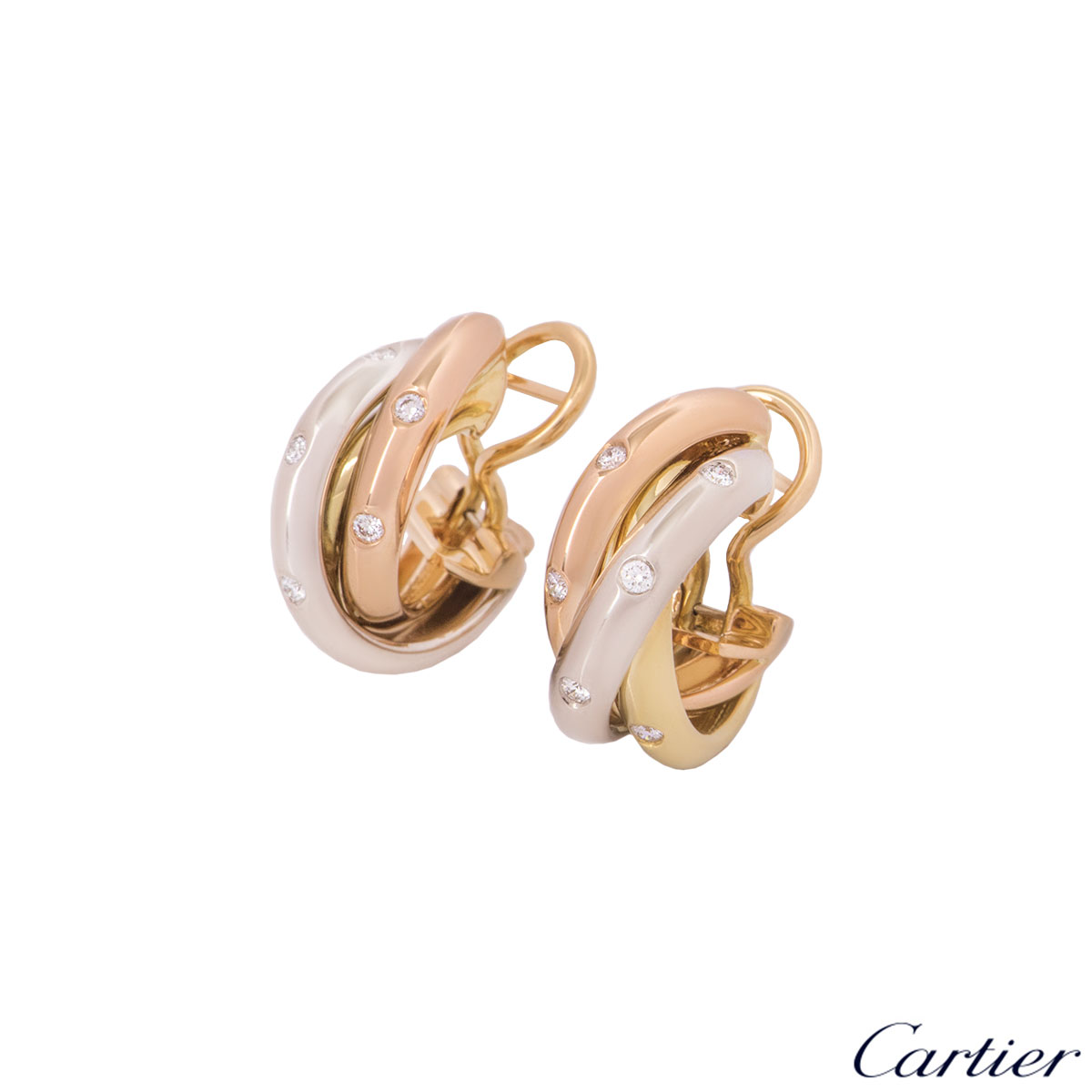 cartier trinity diamond earrings